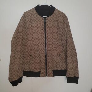 NWOT Authentic Coach Reversible Signature Ma 1 Jacket Khaki & Black XL 3089